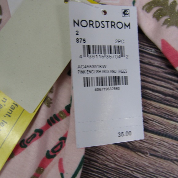 Tucker & Tate NEW Kids Size 2 Pink Xmas Christmas Pajama Set Outfit Fit - Picture 2 of 4